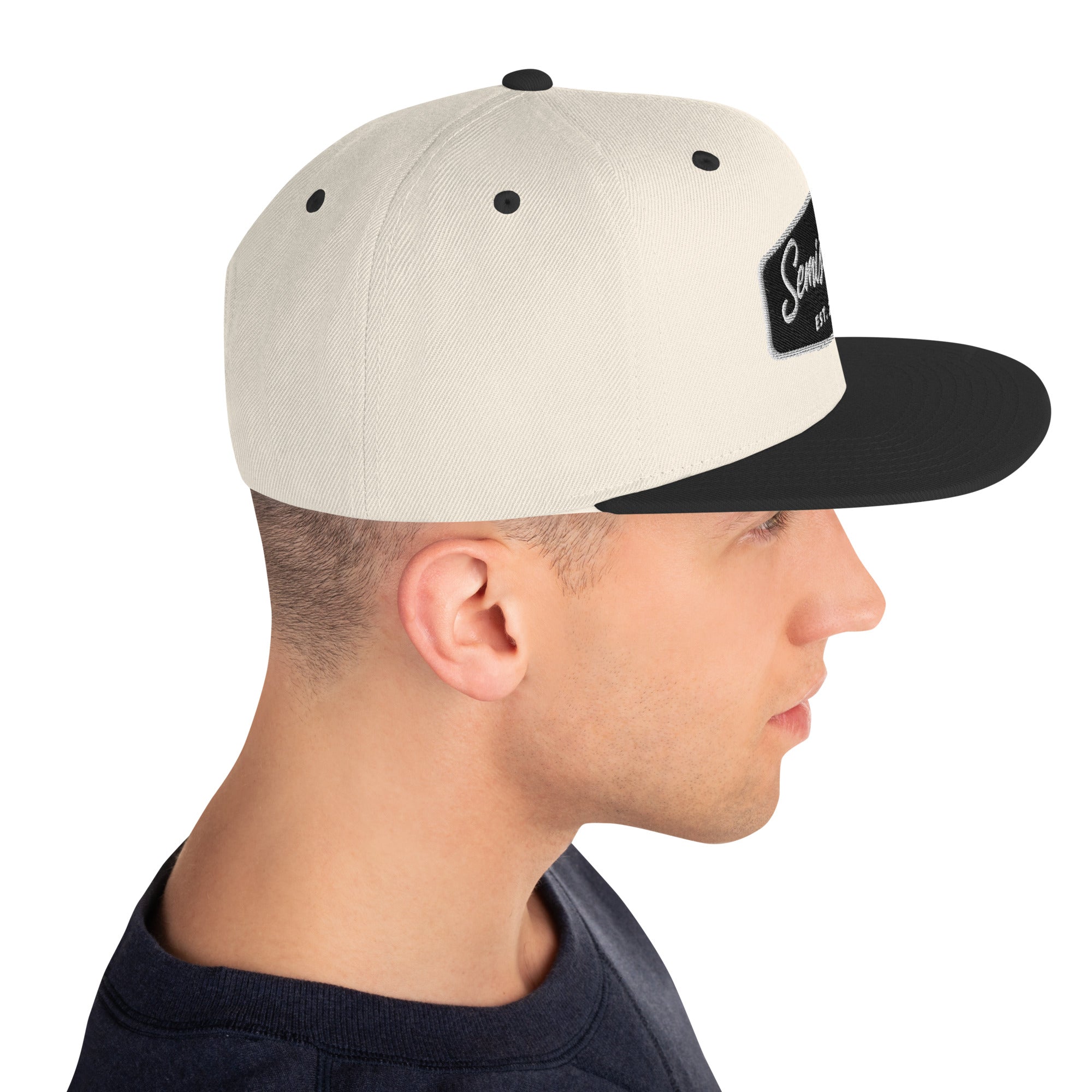 Semistupid Snapback Hat | Natural/Black